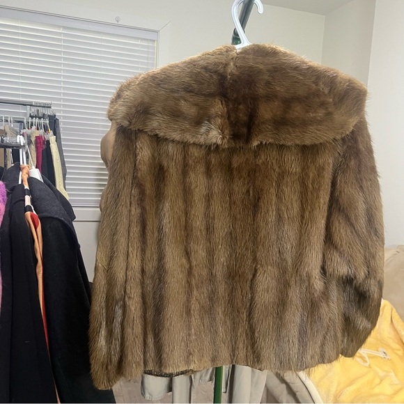 Vintage Montreal Brown Mink Coat Brown Faux Fur Original Coat Chunky size Medium - Picture 7 of 13